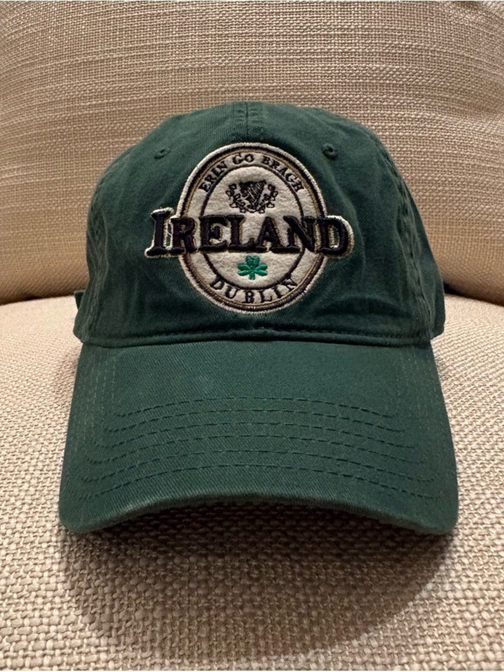 Ireland Dublin Erin Go Bragh Green Baseball Hat w Felt Patch / Unisex OSFM